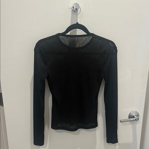 Black Sheer Long Sleeve Top